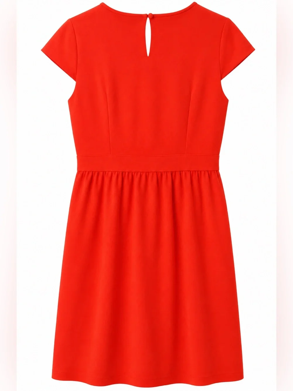 J. Crew Cap-Sleeve Crepe Dress | Bright Cerise Orange